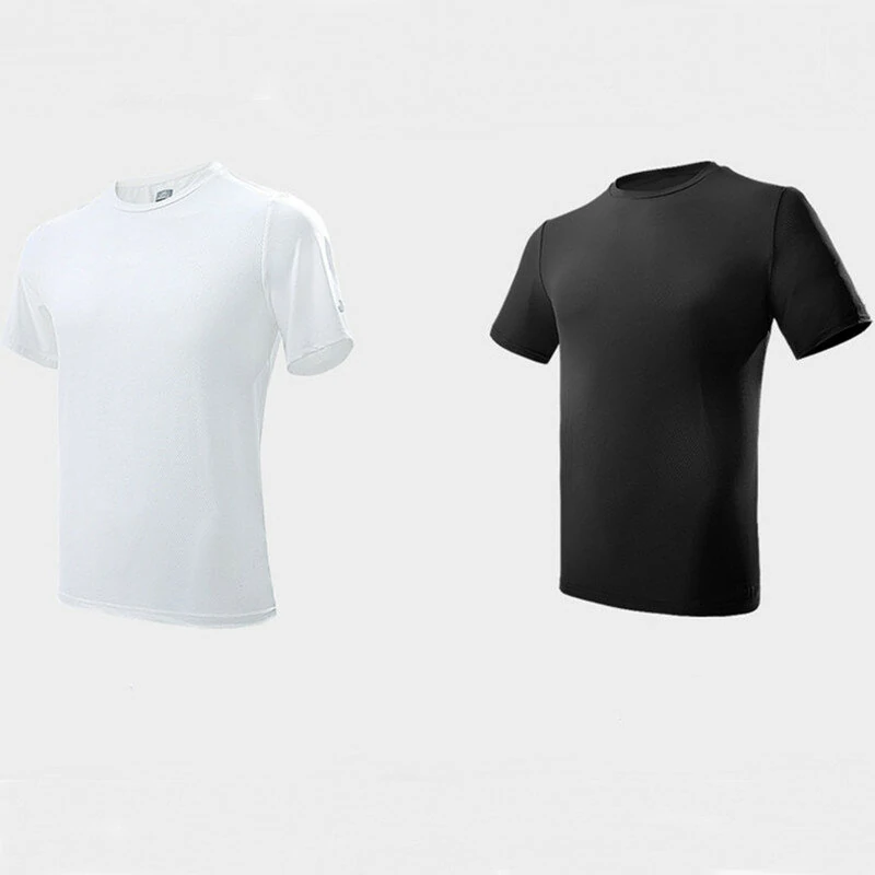 (image for) Supield Cool Feeling Sports T-Shirt 86% Nylon Comfort Breathable Elastic Lightweight Round Neck Design for Exercise Outdoor Travel Biking